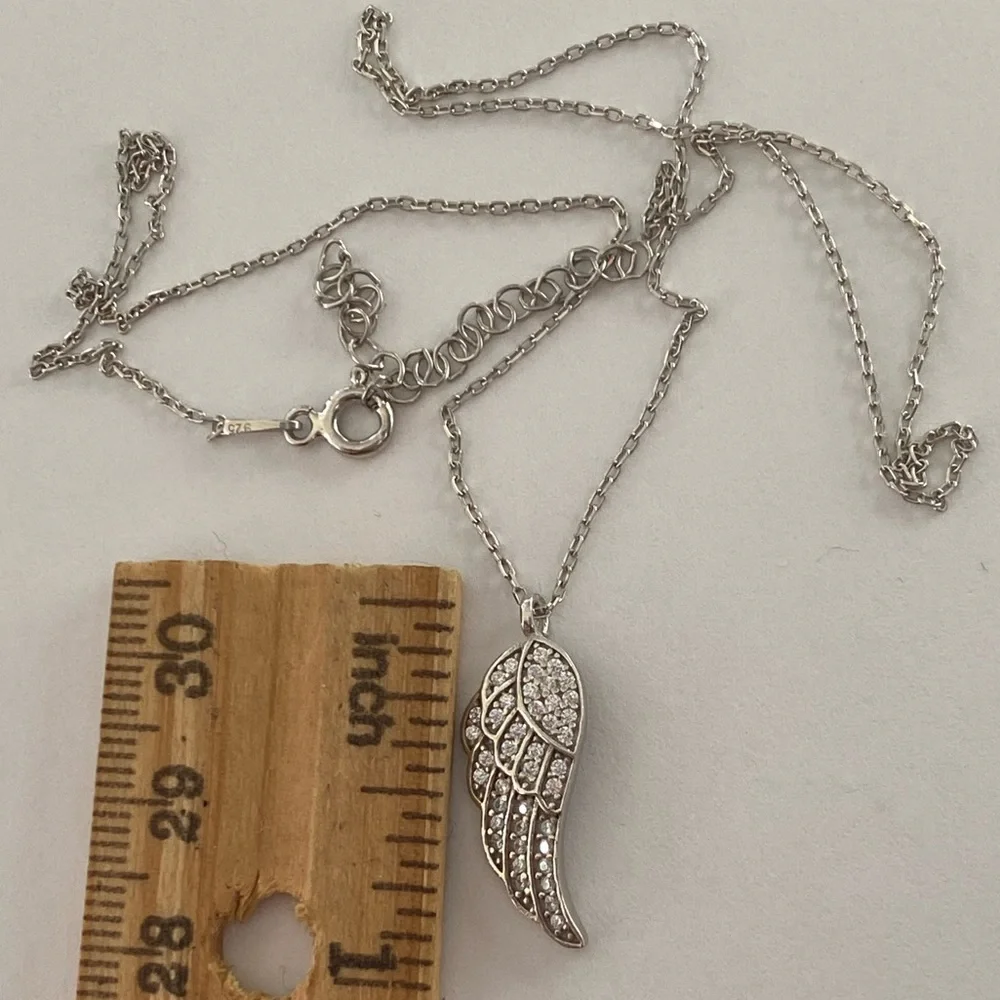 925 Silver angelwing necklace cubic zirconia wing